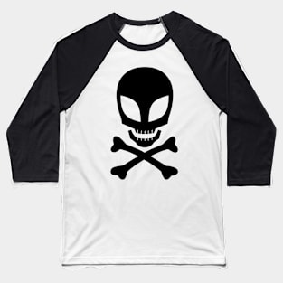 Alien Skull and Crossbones Baseball T-Shirt